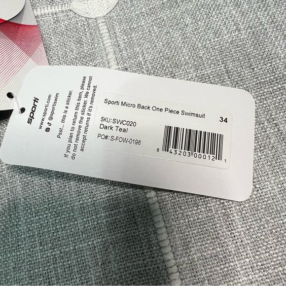 Sporti Size 34 Micro Back One Piece Swimsuit Dark Teal High Leg NEW - Picture 8 of 10